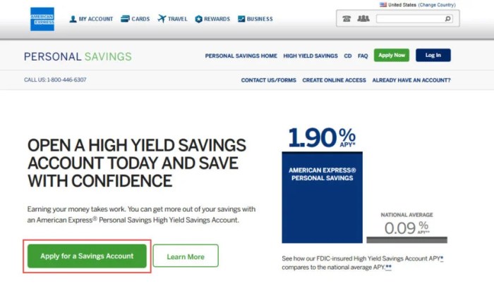 Amex personal savings