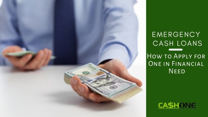 Emergency cash application